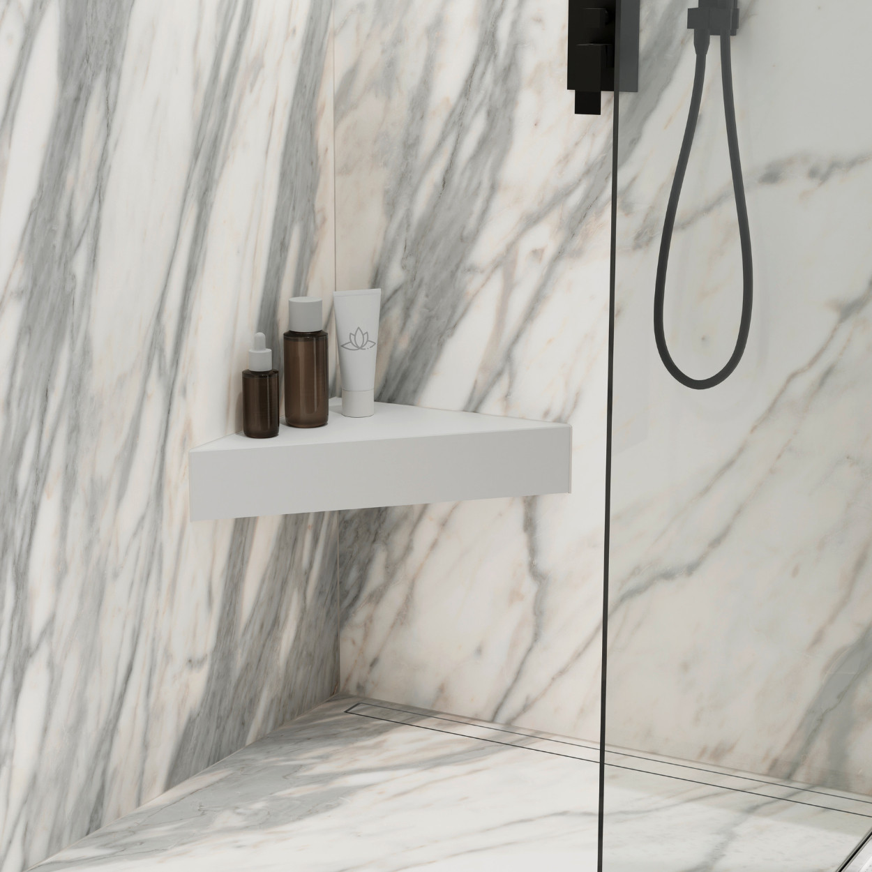 wedi Sanoasa Corner Shower Seat (wall-mounted)